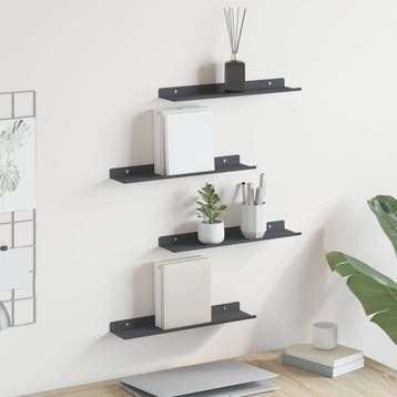 vidaXL Drijvende plank 4 pcs Antraciet 40 x 8,5 x 2,5 cm, Verzenden, Nieuw