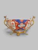 Tafelmiddenstuk - Verguld brons, Imari-porselein -