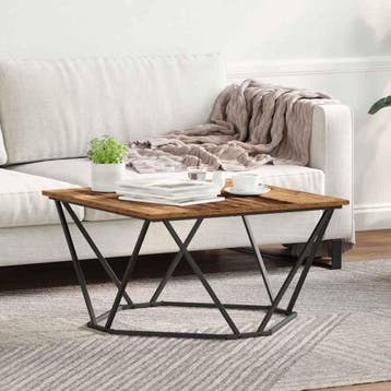vidaXL Salontafel Oud Hout 80 x 80 x 45 cm Engineered hout, Verzenden, Vierkant, Nieuw, 50 tot 100 cm