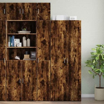 vidaXL Opbergkast smal 30x42,5x225 cm bewerkt hout gerookt, Minder dan 50 cm, Nieuw, 25 tot 50 cm, Overige houtsoorten
