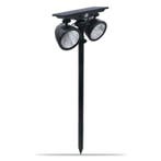 Solar priklamp Vision met twee spots en 5 lichtstanden, Zonne-energie, Kunststof, Verzenden, Staande lamp