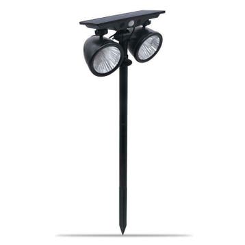 Solar priklamp Vision met twee spots en 5 lichtstanden, Zonne-energie, Kunststof, Verzenden, Staande lamp