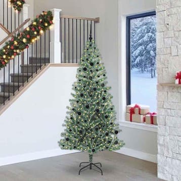vidaXL Kunstmatige Kerstboom Sneeuw Gevlochten met LED Licht, Diversen, Kerst, Verzenden, Nieuw