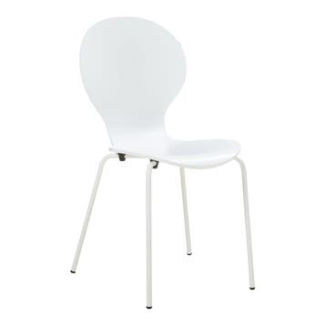 Eetkamerstoel Etne 85x48x50 cm set van 4 wit [en.casa], Huis en Inrichting, Stoelen, Verzenden, Nieuw