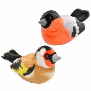 Pluche vogels knuffels - set van 2 - 14 cm - met geluid, Verzenden, Nieuw