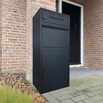 ParcelXL DuoBox -  Pakketbrievenbus apart postvak - Zwart, Verzenden, Nieuw, Rvs, Staande brievenbus
