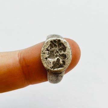 West-Aziatisch, Grieks-Bactrisch Zilver Ring met