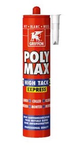 Griffon polymax hightack express 1 stuk, 435 gr, wit, koker, Verzenden, Nieuw