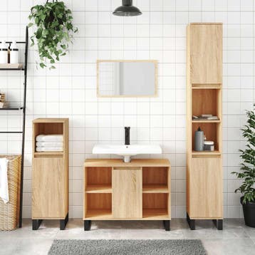 vidaXL Badkamerkast 80x33x60 cm bewerkt hout sonoma, Verzenden, Nieuw
