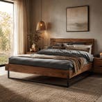 Van Schaik Hugo Eiken Balkenbed - 200 x 200, Nieuw