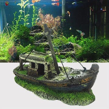 Verlaten Scheepswrak Decoratie voor Aquarium - Uniek Onderwa, Dieren en Toebehoren, Verzenden, Nieuw