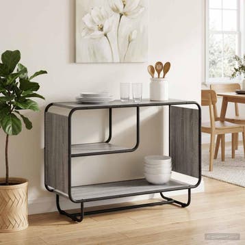 vidaXL Dressoir Grijs Sonoma 93,5 x 37,5 x 64,5 cm Bewerkt, Verzenden, Nieuw, Overige houtsoorten, Minder dan 50 cm