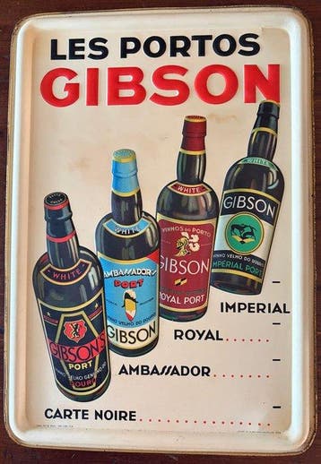 Les portos Gibson - Reclamebord - Blik