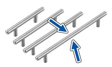 Set van 4 hoge kwaliteit massief stalen handgrepen (maat 4:, Ophalen of Verzenden, Nieuw