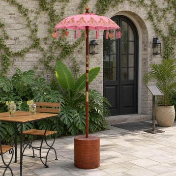 vidaXL Balinese parasol met basis 2 st Roze, Verzenden, Nieuw, 1 tot 2 meter