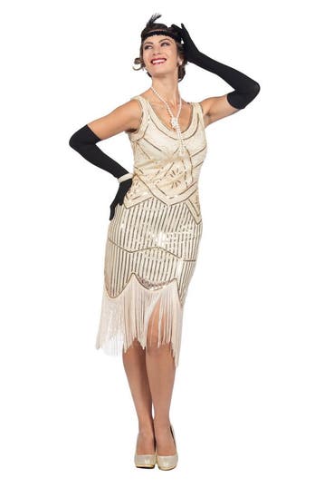 Charleston 20s Jurk Gebroken Wit Premium, Kleding | Dames, Ophalen of Verzenden, Nieuw