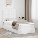vidaXL Opslag bed met matras met opslag Puur Wit 100 x 200, Huis en Inrichting, Slaapkamer | Bedden, Verzenden, Nieuw, Wit, Overige materialen