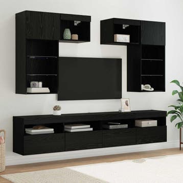 vidaXL TV Wandmeubels 6 st Artisan Eiken Bewerkt hout, Minder dan 50 cm, Verzenden, Nieuw, Minder dan 100 cm