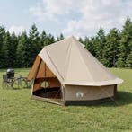 vidaXL Gezinstent Crèmekleurig 6-persoons Polykatoen, Caravans en Kamperen, Verzenden, Nieuw, Tot en met 2
