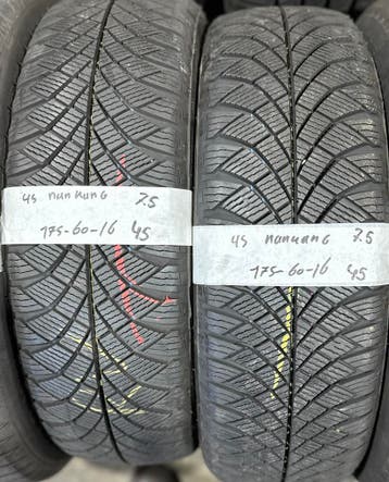 2x 175-60-16 Nankang All Season 2x7.5mm€45 PerBand 175 60 16, Ophalen, Gebruikt, 16 inch, 175 mm