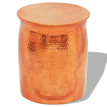 vidaXL Krukje/bijzettafeltje gehamerd aluminium, Verzenden, Nieuw, Minder dan 45 cm
