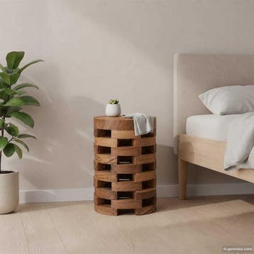 vidaXL Nachtkastje 30x30x45 cm massief teakhout, Minder dan 45 cm, Verzenden, Nieuw, Minder dan 55 cm