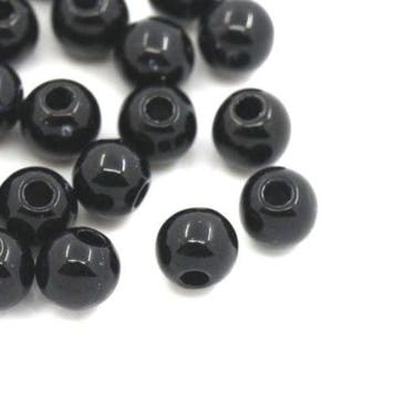 50 x Acryl Opaque Kraal Zwart 4 mm (Allerlei acryl kralen), Ophalen of Verzenden, Nieuw, Kraal