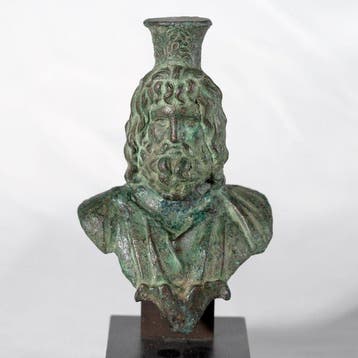 Romano-Egyptisch Brons buste van Serapis, 12,8 cm -Ex, Verzamelen