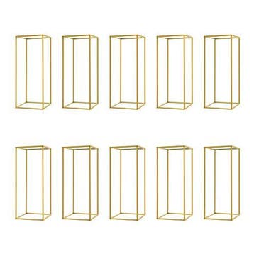 Set van 10 Gouden Geometrische Bloemenstandaards Decoratie, Verzenden, Nieuw