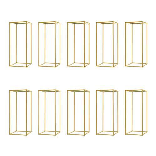 Set van 10 Gouden Geometrische Bloemenstandaards Decoratie, Huis en Inrichting, Woonaccessoires | Vazen, Nieuw, Verzenden