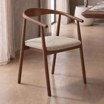 *WOONWINKEL* Walnoot Stoel Scandinavisch Design, Verzenden, Nieuw, Bruin, Stof