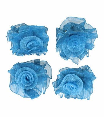 Haarspeld Haarklemmen 3cm – Roos Bloem – Chiffon Stof –, Nieuw