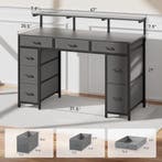 Bureau - Computertafel - Computerbureau - 120x50 cm - Grijs, Huis en Inrichting, Bureaus, Verzenden, Zo goed als nieuw