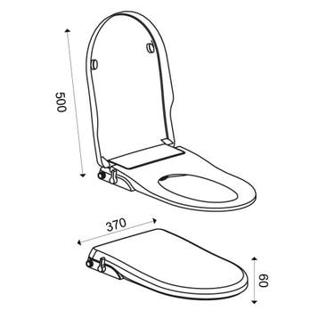 Wiesbaden Luxe douche-WC zitting stroomloos wit, Ophalen of Verzenden, Nieuw