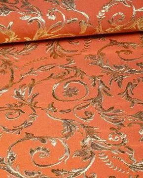 Jacquard Barok Warm Oranje, Hobby en Vrije tijd, Stoffen en Lappen, Nieuw, Oranje
