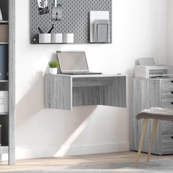 vidaXL Wandbureau Grijs Sonoma 60 x 45 x 30 cm Bewerkt hout, Verzenden, Nieuw