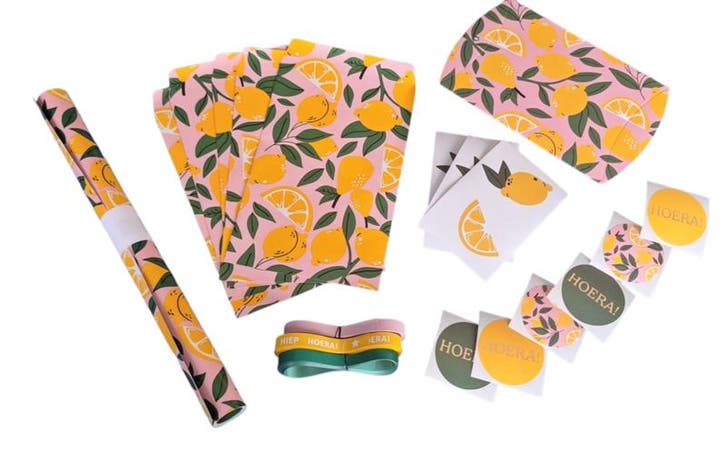 Inpakset Lemons (VOORDEELSET), Diversen, Cadeaupapier, Nieuw, Ophalen of Verzenden