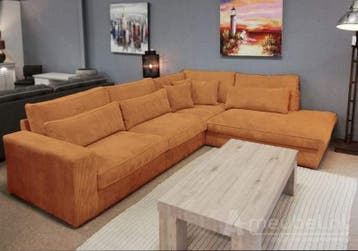 Hoekbank Terheijden - hoekbanken - Cognac, Nieuw, 150 cm of meer, Stof, 250 tot 300 cm