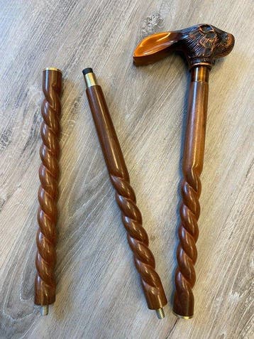 Wandelstok - Wandelstok - konijnenhoofd, Hout