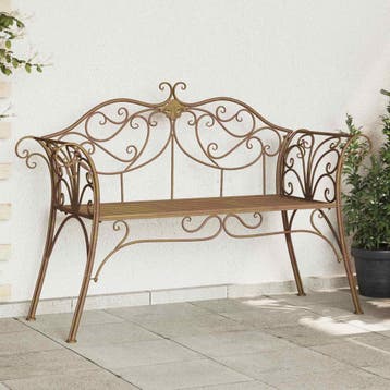 vidaXL Tuinbank 2-Aantal zitplaatsen 130 x 47 x 90 cm Staal, Tuin en Terras, Verzenden, Nieuw, Metaal