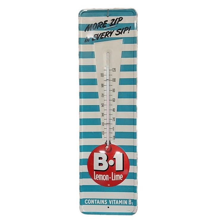 B1 Lemon-Lime Vintage Tin Thermometer, Audio, Tv en Foto, Weerstations en Barometers, Ophalen