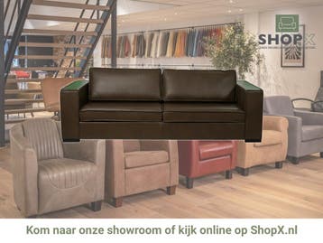 Leren bank Fine - 3,5 zits, Nieuw, Ophalen of Verzenden, Rechte bank, Eigentijds, Klassiek, Modern