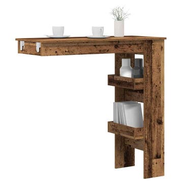 vidaXL Bartafel wandgemonteerd 102x45x103,5 cm bewerkt hout, Verzenden, Nieuw