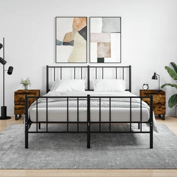 vidaXL Nachtkastjes 2 st 40x35x50 cm bewerkt hout gerookt, Minder dan 45 cm, Verzenden, Nieuw, Minder dan 55 cm