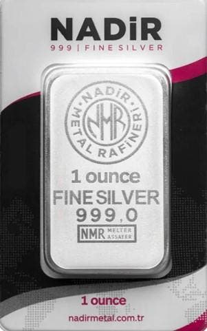 1 oz Nadir zilverbaar, Verzenden, Zilver