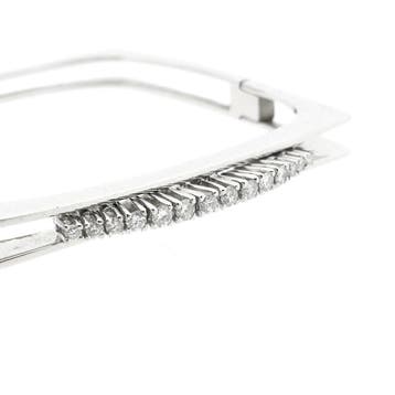 Witgouden armband met diamant; Maat XS (Slavenarmband), Gebruikt, Ophalen of Verzenden, Met edelsteen, Goud