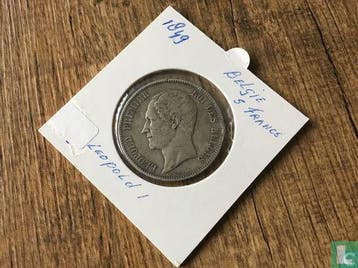 België 5 francs 1849 (blootshoofds - kleine 9), Postzegels en Munten, Munten | België, Verzenden, Losse munt, Goud