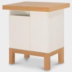 Officenow draaideurkast, 100 x 90 cm, wit, eiken blad, Ophalen of Verzenden, Nieuw