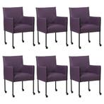 Set van 6 Leren eetkamerstoelen More - Toledo Aubergine, Ophalen of Verzenden, Nieuw, Leer