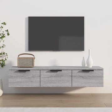 vidaXL Wandkast 102x30x20 cm bewerkt hout grijs sonoma, Verzenden, Nieuw
